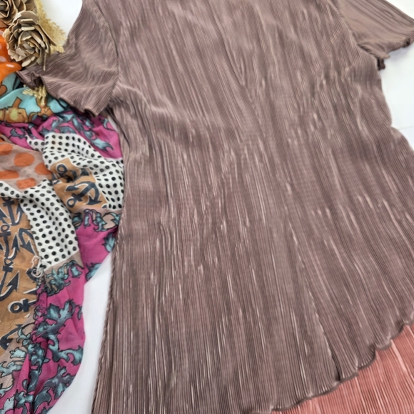 Connected Elegant Color block Mauve Pleated Dress Sz 12 - Picture 12 of 14